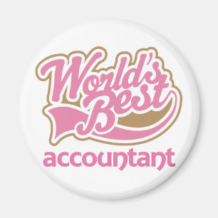 Cute Pink Worlds Best Accountant Magnet