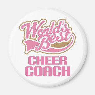 Cute Pink Worlds Best Cheer Coach Magnet