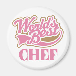 Cute Pink Worlds Best Chef Magnet