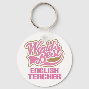 Cute Pink Worlds Best English Teacher Key Ring