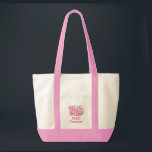 Cute Pink Worlds Best Math Teacher Tote Bag<br><div class="desc">Give a co-worker, family member or friend a Worlds Best Math Teacher gift with sports style logo in pink and brown and tan. Let them know you think they do a great job in their profession! Our Math Teacher occupation products also make great retirement gifts. You can use the design...</div>