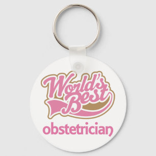 Cute Pink Worlds Best Obstetrician Key Ring