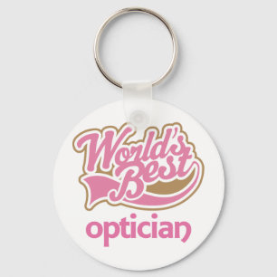 Cute Pink Worlds Best Optician Key Ring