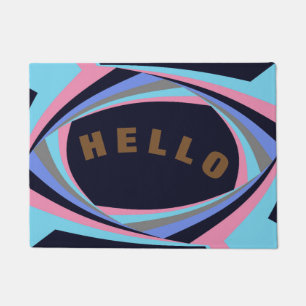 CUTE Pink Yellow Blue Stylish - Customisable Text Doormat