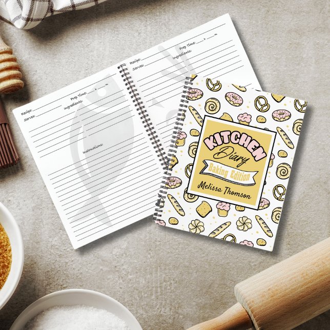 Cute Pink Yellow Kitchen Diary Baking Edition   Notebook (Creator Uploaded)