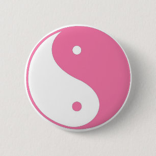 Cute Pink Yin Yang button