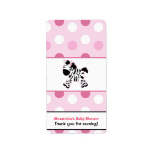 Cute Pink Zebra Miniature Candy Wrappers Label