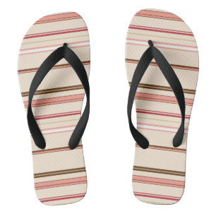 Cute pinky brown stripes thongs