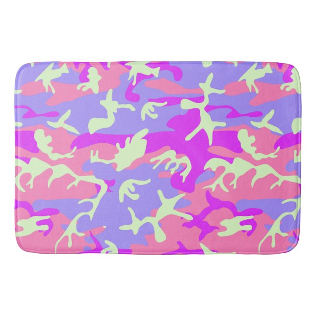 Cute pinky camouflage pattern bath mat (Front)
