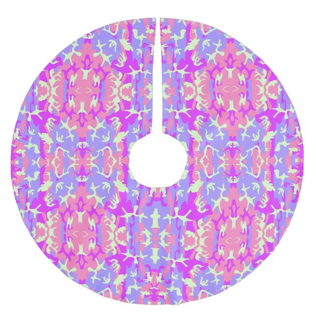 Cute pinky camouflage pattern brushed polyester tree skirt (Front)