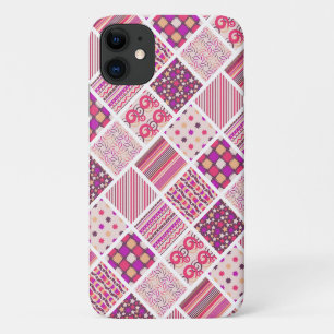 Cute pinky decorative squares patterns iPhone 11 case