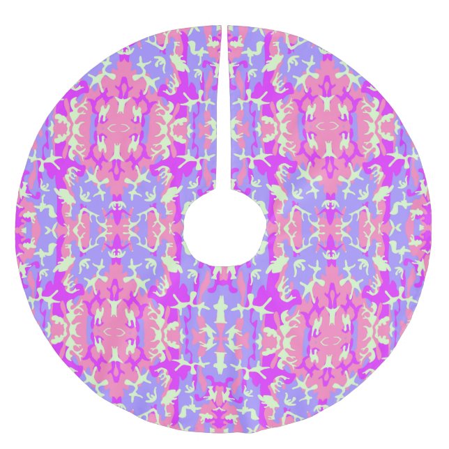 Cute pinky digital camouflage pattern brushed polyester tree skirt (Front)