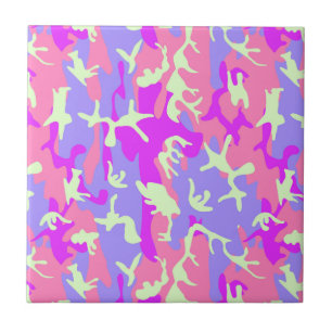 Cute pinky digital camouflage pattern ceramic tile