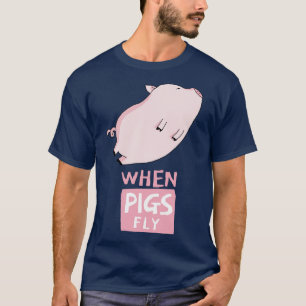 Cute Pinky Pig Flying T-Shirt