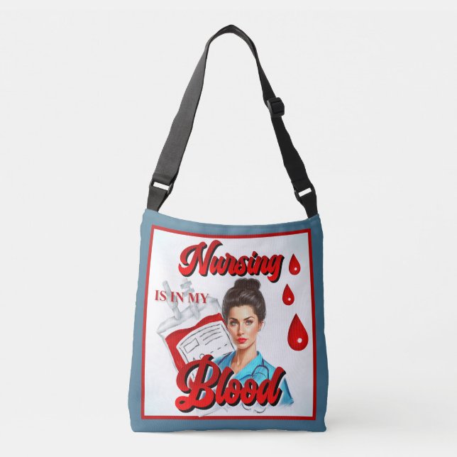 Cute Pinup_ Nursing in my blood Crossbody Bag (Front)