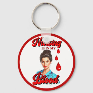 Cute Pinup_ Nursing in my blood Key Ring