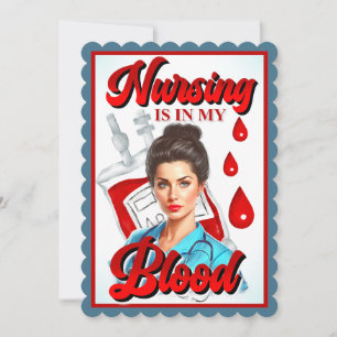 Cute Pinup_ Nursing in my blood Thank You Card
