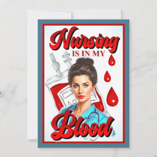 Cute Pinup_ Nursing in my blood Thank You Card