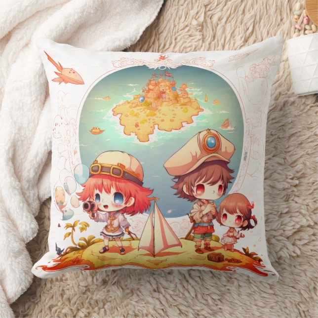 Cute Pirate Adventure Cushion (Blanket)