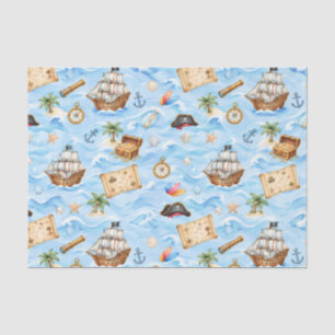Cute Pirate Adventure Pattern Tissue Paper
