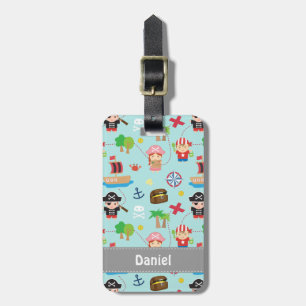 Cute Pirate Adventure Treasure Kids Luggage Tag