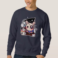 Cute pirate bunny with kawaii skull cupcake