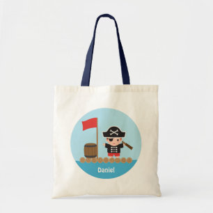 Cute Pirate Captain Ocean Raft For Boys Tote Bag