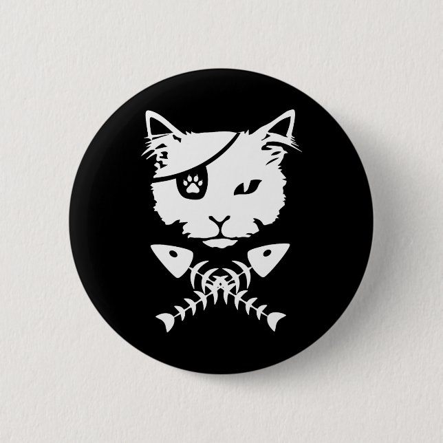 Cute Pirate Cat Funny  6 Cm Round Badge (Front)