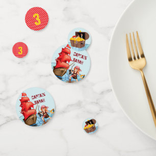 Cute Pirate Girl Birthday Party Boat Confetti