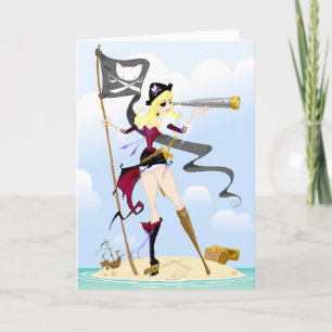 Cute Pirate Girl Greeting Cards
