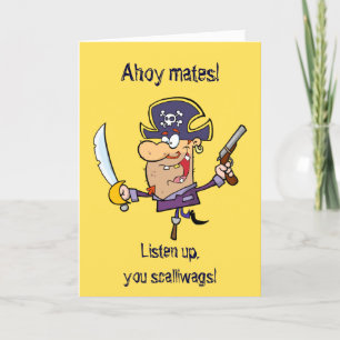 Cute Pirate Kid's Personalised Birthday Card