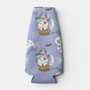 Cute Pirate Kitten Pattern Bottle Cooler