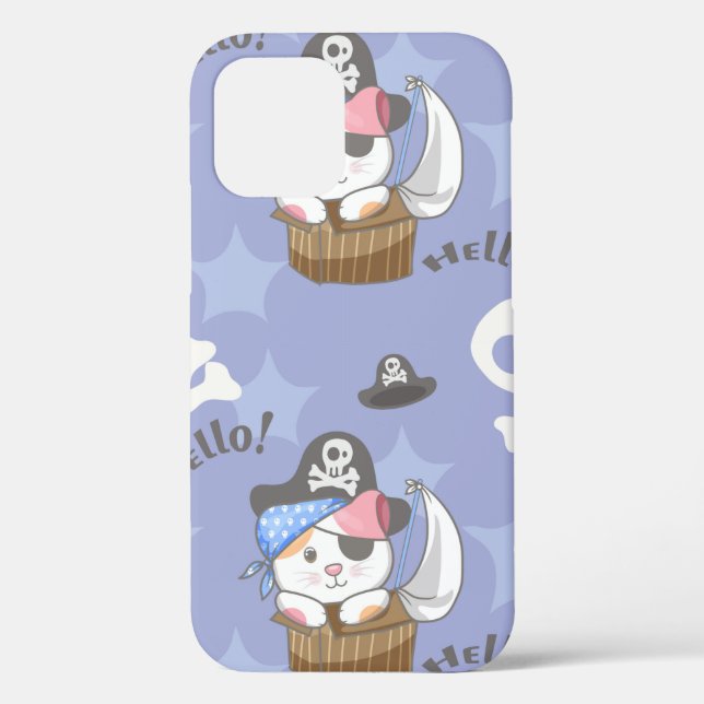 Cute Pirate Kitten Pattern Case-Mate iPhone Case (Back)