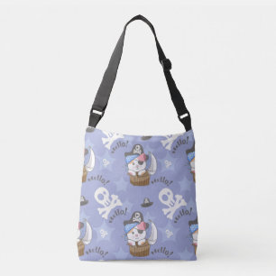 Cute Pirate Kitten Pattern Crossbody Bag