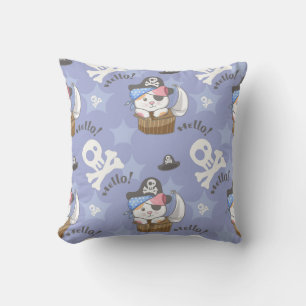 Cute Pirate Kitten Pattern Cushion