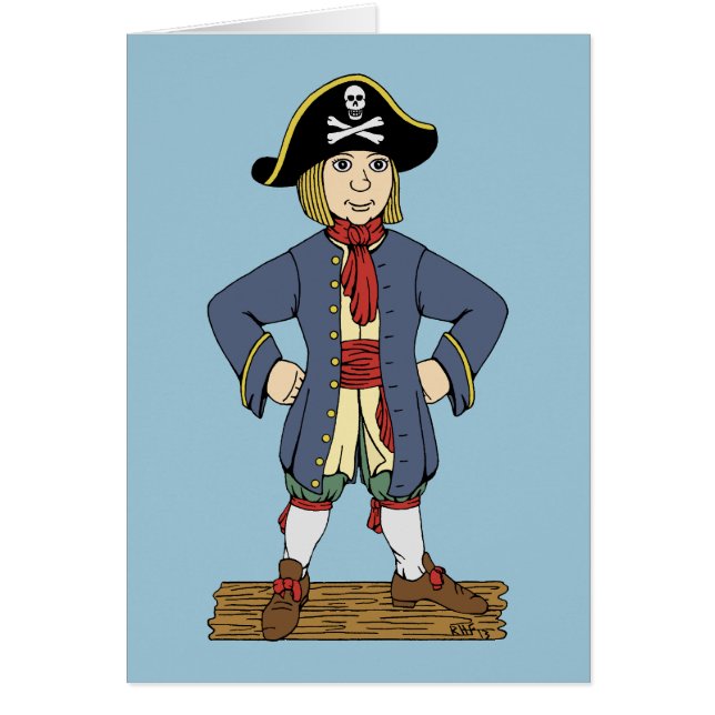 Cute Pirate Lad Greeting Card (Front)