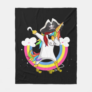 Cute Pirate Magical Unicorn Fun Awesome Halloween Fleece Blanket