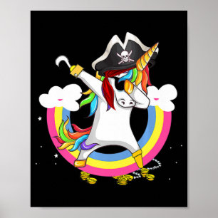 Cute Pirate Magical Unicorn Fun Awesome Halloween  Poster