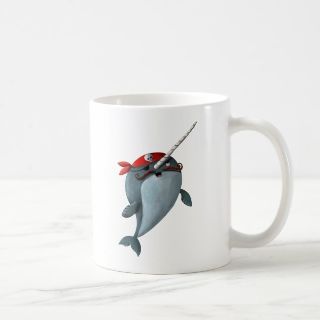 Cute Pirate Narwhal Coffee Mug (Right)