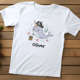 Cute Pirate Narwhal Toddler T-Shirt