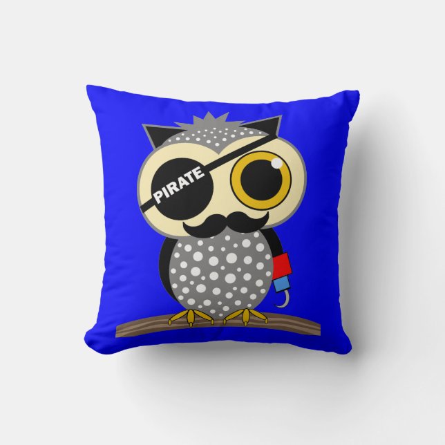 cute pirate owl cushion (Front)