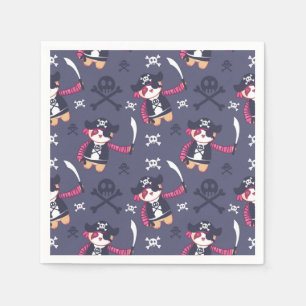 Cute Pirate Panda Bear Pattern Napkin