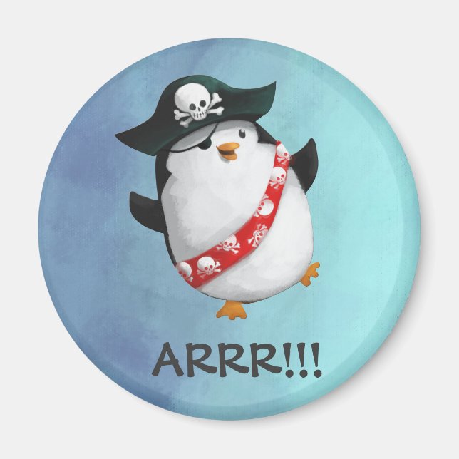 Cute Pirate Penguin Magnet (Front)