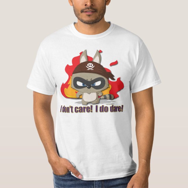 Cute Pirate Racoon Tee Cartoon Character T-shirt (Front)