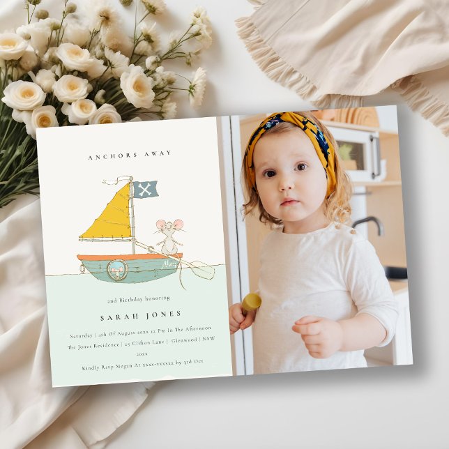 Cute Pirate Sailboat Kids Any Age Birthday Invite (Creator Uploaded)
