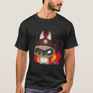 Cute Pirate Slingshot Cartoon Character T-shirt