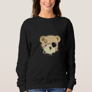 Cute Pirate Teddy Graffiti With Eye Patch Sweatshirt