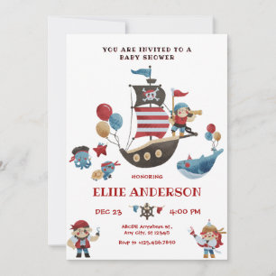 Cute pirates baby shower invitation