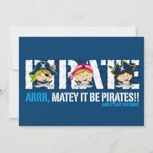 Cute Pirates Party Invite