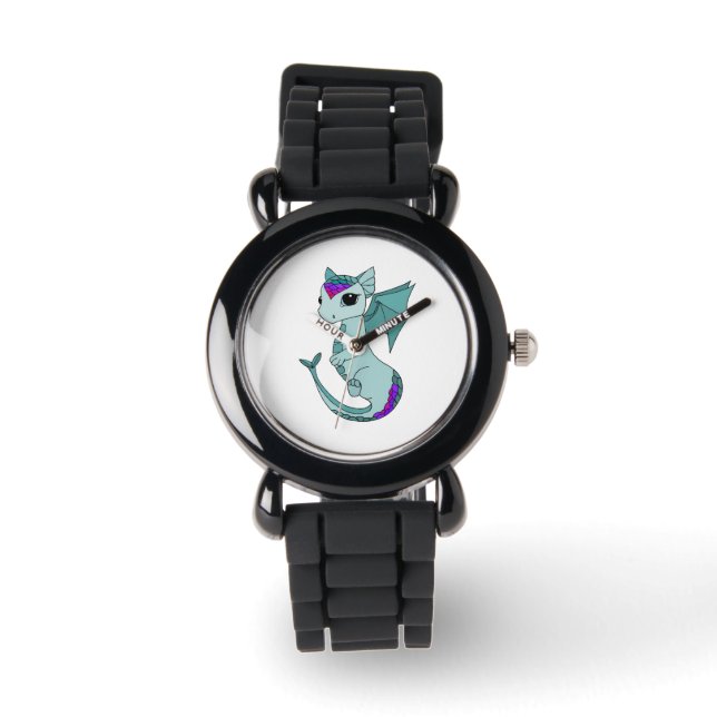Cute Pisces Dragon design zodiac watch (Front)